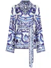 Dolce & Gabbana Pottery Printed Twill Pajamas Shirt In Tn Blu
