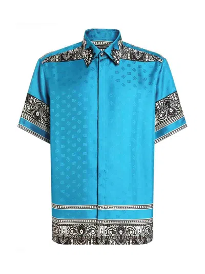 Dolce & Gabbana Bandana Print Shirt In Blue