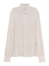 Dolce & Gabbana Silk Shirt With Rouches Detail