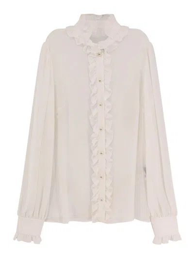 Dolce & Gabbana Silk Shirt With Rouches Detail