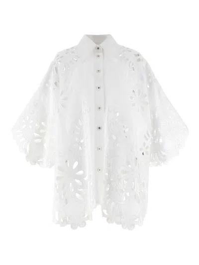 DOLCE & GABBANA CUT-OUT EMBROIDERY SHIRT