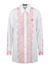 Dolce & Gabbana Lace-trim Cotton Button-down Shirt In White