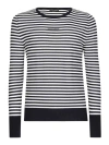 Dolce & Gabbana Lightweight Striped Wool Pullover Sweater In White