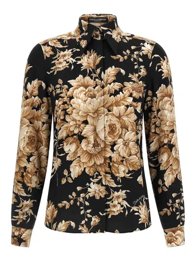 Dolce & Gabbana Charmeuse Shirt In Multi