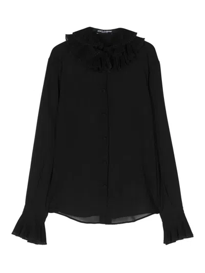 Dolce & Gabbana Silk Shirt In Black