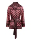 Dolce & Gabbana Silk Shirt With Collared Neck And Long Sleeves In Pink
