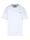 Dolce & Gabbana White Crewneck T-shirt With Logo Embroidery On The Front