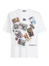Dolce & Gabbana White Postcard Print Cotton T-shirt In White