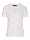 Dolce & Gabbana White T-shirt With Dg Logo On The Front Finished With Rhinestones In White