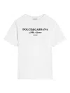Dolce & Gabbana Short-sleeved Jersey T-shirt With Dolce&gabbana Print In White