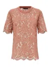 Dolce & Gabbana Dolce&gabbana Pink Lace T Shirt
