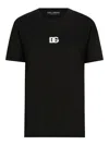 Dolce & Gabbana Black T-shirt With Logo Decorated With Crystals On The Front