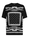 Dolce & Gabbana Black Crewneck T-shirt With Bandana Print All-over In Black