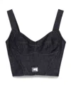 Dolce & Gabbana Cotton Denim Bra Top In Black