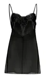 DOLCE & GABBANA LACE-TRIMMED TULLE CAMISOLE TOP