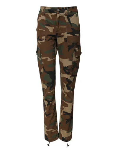 Dolce & Gabbana Camouflage Cotton Cargo Pants In Multi