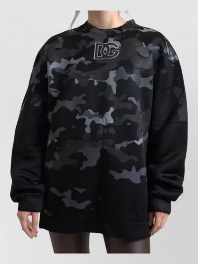 Dolce & Gabbana Camouflage Crew Neck Long Sleeve Sweatshirt In Multi