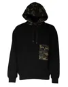 Dolce & Gabbana Black Camouflage Hooded Sweatshirt Sweater In Black