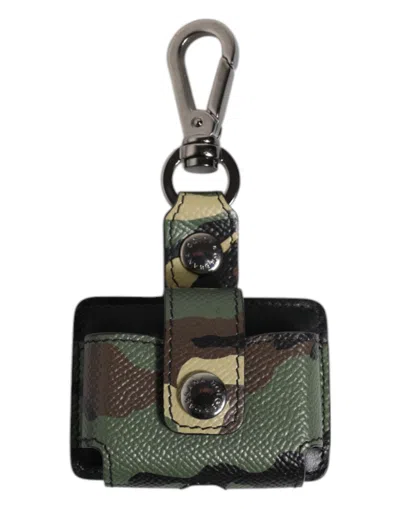 Dolce & Gabbana Camouflage Leather Card Case In Multicolor