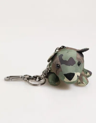 Dolce & Gabbana Camouflage Multicolor Animal Silhouette Keychain Keyring Accessory