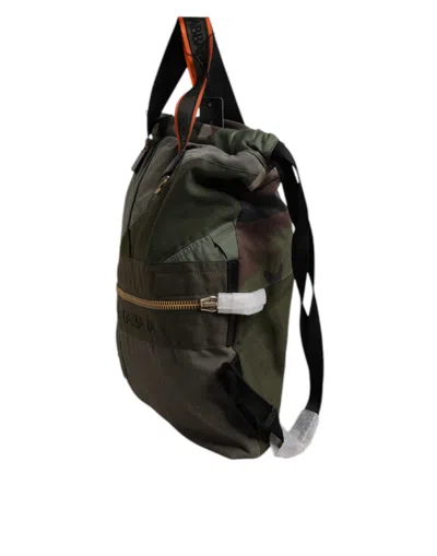 Dolce & Gabbana Camouflage Patchwork Rucksack Backpack In Green