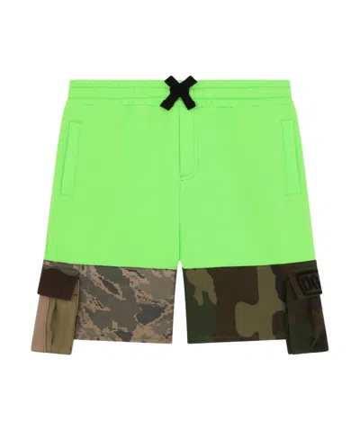Dolce & Gabbana Camouflage Patchwork Shorts In Green