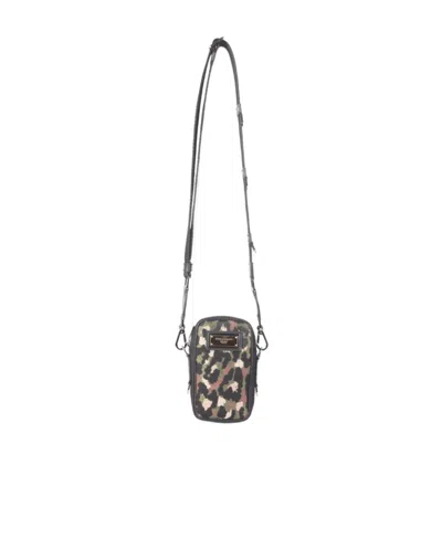 Dolce & Gabbana Camouflage-print Mini Messenger Bag In Gray