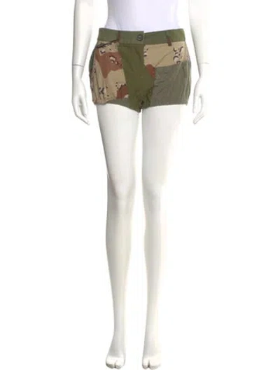 Pre-owned Dolce & Gabbana Camouflage Print Mini Shorts W/ Tags In Brown