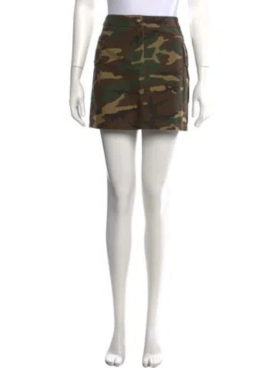Pre-owned Dolce & Gabbana Camouflage Print Mini Skirt In Green