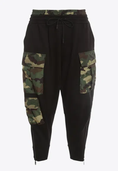 Dolce & Gabbana Multicolor Camouflage Cargo Jogger Men Pants In Black