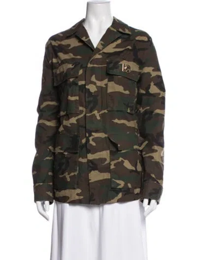 Pre-owned Dolce & Gabbana Camouflage Print Utility Jacket In Green