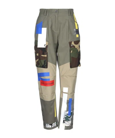 Dolce & Gabbana Camouflage Tapered Pants In Green