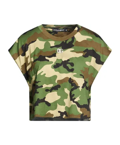 Dolce & Gabbana Camouflage T-shirts In Green
