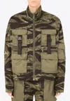 Dolce & Gabbana Multicolor Camouflage Cotton Bomber Jacket In Green
