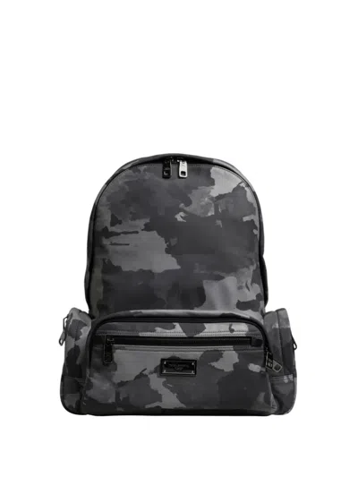 Dolce & Gabbana Camouflage-print Logo-plaque Backpack In Multi