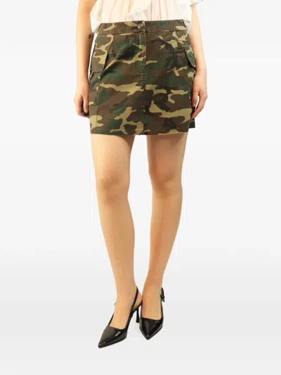 Pre-owned Dolce & Gabbana Camouflage-print Mini Skirt In Green