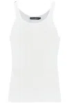 Dolce & Gabbana Classic Fit Cotton Blend Tank Top With Ribbed Texture