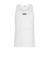 Dolce & Gabbana Men's Logo-patch Tank Top In White