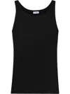 Dolce & Gabbana Fine-rib Washed Cotton Singlet In Black