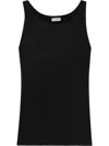 Dolce & Gabbana Fine-rib Washed Cotton Singlet In Black