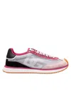 Dolce & Gabbana Cushion Sneakers With Rubber Sole And Leather Trim In Grey/pink