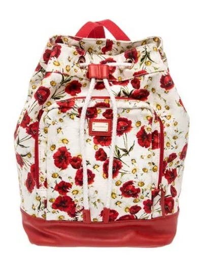 Pre-owned Dolce & Gabbana Canvas Backpack In White
