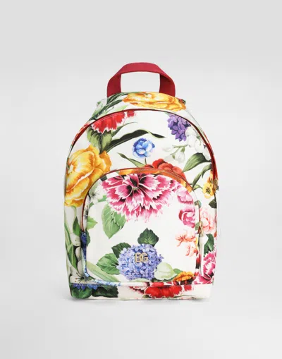 Dolce & Gabbana Zaino In Canvas Con Stampa Fiori