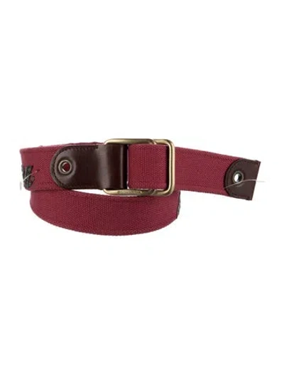 Pre-owned Dolce & Gabbana Canvas Belt Kit In Red