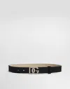Dolce & Gabbana Canvas Belt With Dolce&gabbana Logo In Black