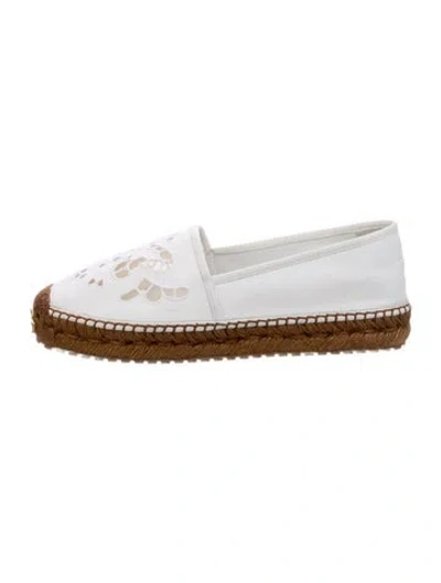Pre-owned Dolce & Gabbana Canvas Colorblock Pattern Espadrilles In White