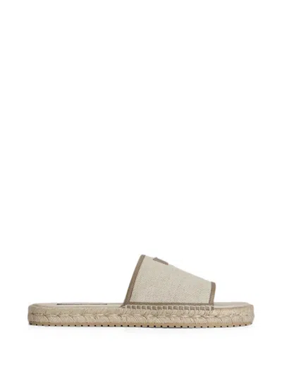 Dolce & Gabbana Canvas Espadrilles In Neutral