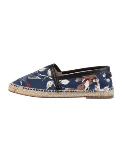 Pre-owned Dolce & Gabbana Canvas Floral Print Espadrilles In Blue