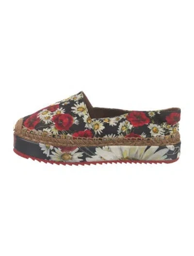 Pre-owned Dolce & Gabbana Canvas Floral Print Espadrilles In Multi