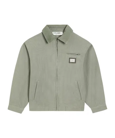 Dolce & Gabbana Kids' Canvas Jacket In Green